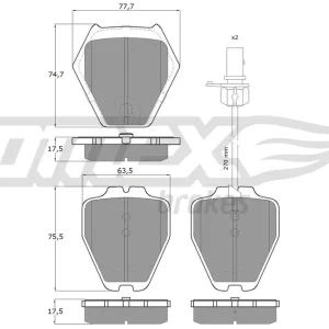 Popularny Zestaw klocków hamulcowych, hamulce tarczowe TOMEX BRAKES TX 15-12