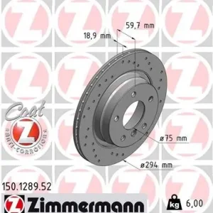 Tarcze hamulcowe ZIMMERMANN 150.1289.52 34211165563 Nie przegap