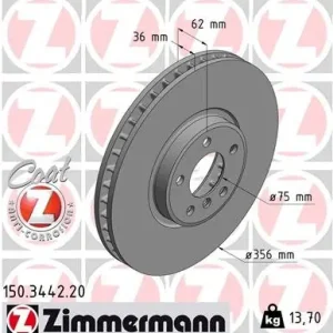 Tarcza hamulcowa ZIMMERMANN 150.3442.20 34116756847 Ekspresowa dostawa