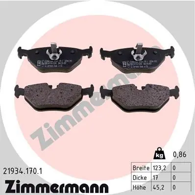 Bezpieczna płatność Klocki hamulcowe ZIMMERMANN 21934.170.1 21934170