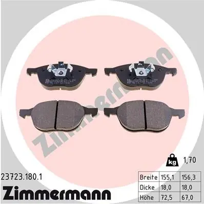 Nowość Klocki hamulcowe ZIMMERMANN 23723.180.1 23723180