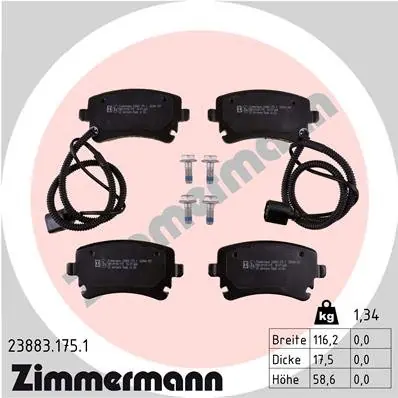 Klocki hamulcowe ZIMMERMANN 23883.175.1 23326174 Do wyczerpania zapasów